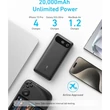 Kép 4/5 - ANKER Powerbank 20000mAh, 65W, 1xUSB-C, 1xUSB-A, Beépített USB-C töltő kábel, fekete - A1383H11