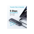Kép 4/5 - ANKER USB HUB, 322 5-in-1, USB-C Hub, 4K HDMI, 2xUSB-A, PD-IN 100W, USB-C 5Gbps, fekete - A8355H11