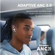 Kép 3/5 - ANKER Vezeték Nélküli Fülhallgató, Soundcore Liberty 4 NC, fehér - A3947G21