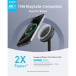 Kép 2/5 - ANKER Vezeték Nélküli Töltő és Állvány, MagGo, 15W, iPhone-hoz, EU, fekete - A25X1H11