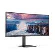 Kép 2/5 - AOC ívelt monitor 34" CU34V5C/BK 3440x1440, 21:9, 300cd/m2, 4ms, HDMI/DisplayPort/USBx4/USB-C, hangszóró