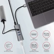 Kép 5/5 - AXAGON HMA-GL3AP 3 portos USB 3.2 HUB LAN csatlakozóval, ezüst