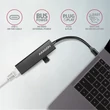 Kép 4/5 - AXAGON HMC-GL3A USB-C 3portos USB hub és gigabit Ethernet RJ45 LAN, fekete
