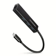 Kép 1/5 - AXAGON HMC-GL3A USB-C 3portos USB hub és gigabit Ethernet RJ45 LAN, fekete