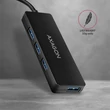 Kép 5/5 - AXAGON HUE-G1A SUPERSPEED USB SLIM HUB, FEKETE (USB 3.2 Gen 1 hub ultrabookokhoz., 14 cm-es kábel)