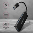Kép 2/5 - AXAGON HUE-G1A SUPERSPEED USB SLIM HUB, FEKETE (USB 3.2 Gen 1 hub ultrabookokhoz., 14 cm-es kábel)