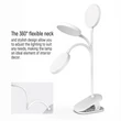 Kép 4/5 - COLORWAY Asztali LED lámpa, Flexible & Clip 2 beépített akkumulátorral Fehér (CW-DL10FCB-W)