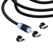 Kép 4/5 - COLORWAY Kábel, Cable 3in1 (Lightning+MicroUSB+Type-C) Magnetic 2.4A 1M black (CW-CBUU020-BK)