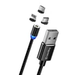 Kép 2/5 - COLORWAY Kábel, Cable 3in1 (Lightning+MicroUSB+Type-C) Magnetic 2.4A 1M black (CW-CBUU020-BK)