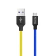 Kép 2/5 - COLORWAY Kábel, USB - MicroUSB (national) 2.4A 1m blue yellow