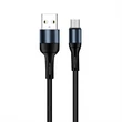 Kép 1/5 - COLORWAY Kábel, USB CW-CBUM045-BK, MicroUSB (nylon) 2,4A 1M fekete