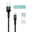 Kép 3/5 - COLORWAY Kábel, USB Type-C CW-CBUC045-BK, nylon 2,4A 1M fekete