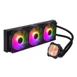 Kép 2/5 - COOLER MASTER CPU hűtő MASTERLIQUID 360L CORE ARGB (vízhűtés), 3 Ventilátoros, LGA1700 támogatással, fekete