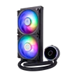 Kép 2/5 - COOLER MASTER CPU hűtő MASTERLIQUID PL240 FLUX (vízhűtés), ARGB, LGA1700 támogatással, fekete