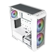 Kép 2/5 - COOLER MASTER Ház Midi ATX HAF 500 ARGB + 4db Ventilátor, Tápegység nélkül, Üvegfalú, fehér