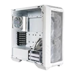 Kép 4/5 - COOLER MASTER Ház Midi ATX HAF 500 ARGB + 4db Ventilátor, Tápegység nélkül, Üvegfalú, fehér
