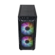 Kép 2/5 - COOLER MASTER Ház Midi ATX HAF 500 ARGB + 4db Ventilátor, Tápegység nélkül, Üvegfalú, fekete