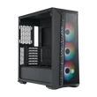 Kép 2/5 - COOLER MASTER Ház Midi ATX MASTERBOX 520 MESH + 3xARGB Ventilátor + ARGB Fan HUB, Tápegység nélkül, Edzett Üveg, fekete