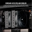 Kép 2/5 - CORSAIR CPU hűtő, A115 Twin Tower, 2 Ventilátoros, LGA1700 támogatással, fekete