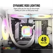 Kép 4/5 - CORSAIR CPU hűtő iCUE H100i ELITE CAPELLIX XT (vízhűtés), 2 Ventilátoros, LGA1700 támogatással, fehér