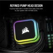 Kép 3/5 - CORSAIR CPU hűtő iCUE H100i RGB ELITE (vízhűtés), 2 Ventilátoros, LGA1700 támogatással, fekete