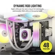 Kép 5/5 - CORSAIR CPU hűtő iCUE H150i ELITE LCD XT (vízhűtés), 3 Ventilátoros, LGA 1700 támogatással, fehér