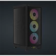 Kép 1/5 - CORSAIR Ház 2000D RGB AIRFLOW Mini-ITX, 3xAF120 RGB SLIM Ventillátorral, SFX Tápegység nélkül, Edzett Üveg, fekete