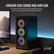 Kép 2/5 - CORSAIR Ház 2000D RGB AIRFLOW Mini-ITX, 3xAF120 RGB SLIM Ventillátorral, SFX Tápegység nélkül, Edzett Üveg, fekete