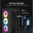 Kép 4/5 - CORSAIR Ház 2000D RGB AIRFLOW Mini-ITX, 3xAF120 RGB SLIM Ventillátorral, SFX Tápegység nélkül, Edzett Üveg, fekete