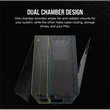 Kép 3/5 - CORSAIR Ház 6500X Dual Chamber, Tápegység nélkül, Edzett Üveg, fekete