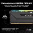 Kép 3/5 - CORSAIR Memória VENGEANCE RGB PRO DDR4 16GB 3200MHz C16 (Kit of 2), fekete
