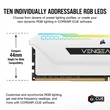 Kép 3/5 - CORSAIR Memória VENGEANCE RGB PRO DDR4 16GB 3600MHz C18 SL (Kit of 2), fehér