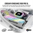 Kép 2/5 - CORSAIR Memória VENGEANCE RGB PRO DDR4 32GB 3200MHz C16 SL (Kit of 2), fehér