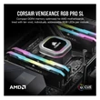 Kép 3/8 - CORSAIR Memória VENGEANCE RGB PRO DDR4 32GB 3600MHz C18 SL (Kit of 2), SPD 2666MHz, fekete