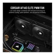 Kép 2/5 - CORSAIR Rendszerhűtő Ventilátor, AF140 ELITE, 14cm, fekete