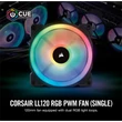 Kép 2/5 - CORSAIR Rendszerhűtő Ventilátor, LL120 RGB LED, 12cm, fekete