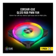 Kép 2/5 - CORSAIR Rendszerhűtő Ventilátor, iCUE QL120 RGB, 12cm, fekete