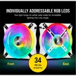 Kép 3/5 - CORSAIR Rendszerhűtő Ventilátor, iCUE QL120 RGB + Lighting Node CORE Kontroller, 12cm, fehér, 3db/csomag