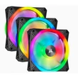 Kép 1/5 - CORSAIR Rendszerhűtő Ventilátor, iCUE QL120 RGB + Lighting Node CORE Kontroller, 12cm, fekete, 3db/csomag