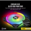 Kép 2/5 - CORSAIR Rendszerhűtő Ventilátor, iCUE QL120 RGB + Lighting Node CORE Kontroller, 12cm, fekete, 3db/csomag