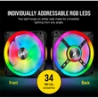 Kép 3/5 - CORSAIR Rendszerhűtő Ventilátor, iCUE QL120 RGB + Lighting Node CORE Kontroller, 12cm, fekete, 3db/csomag