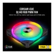 Kép 2/5 - CORSAIR Rendszerhűtő Ventilátor, iCUE QL140 RGB, 14cm, fekete