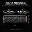 Kép 3/5 - CORSAIR SSD MP700 ELITE M.2 2280 PCIe 5.0 x4 1000GB Hűtőbordával, NVMe