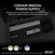 Kép 2/5 - CORSAIR Tápegység Moduláris, RM650e, 650W, 12cm, ATX 3.1, PCIe 5.1, BOX, Cybenetics Gold