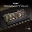 Kép 3/5 - CORSAIR Vezeték Nélküli Billentyűzet Gaming, K70 MAX RGB, Mechanikus, MGX switch, fekete