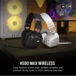 Kép 2/5 - CORSAIR Vezeték Nélküli Headset, HS80 MAX RGB WIRELESS Gaming, Dolby Atmos hangzás, fehér