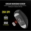 Kép 5/5 - CORSAIR Vezetékes/Vezeték Nélküli Egér Gaming, KATAR ELITE, 6 programozható gomb, RGB Világítás, 26000dpi, fekete