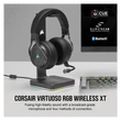 Kép 2/5 - CORSAIR Vezetékes/Vezeték Nélküli Headset, VIRTUOSO RGB WIRELESS XT, Dolby Atmos, fekete