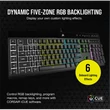 Kép 2/5 - CORSAIR Vezetékes Billentyűzet Gaming, K55 RGB PRO, 6 programozható billentyű, Cseppálló, Csuklótámasz, US, fekete