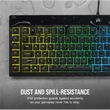 Kép 4/5 - CORSAIR Vezetékes Billentyűzet Gaming, K55 RGB PRO, 6 programozható billentyű, Cseppálló, Csuklótámasz, US, fekete